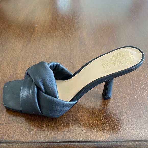 Vince Camuto Joirana Leather Knot Toe Black Heel Mule Size 7.5 - Picture 6 of 9